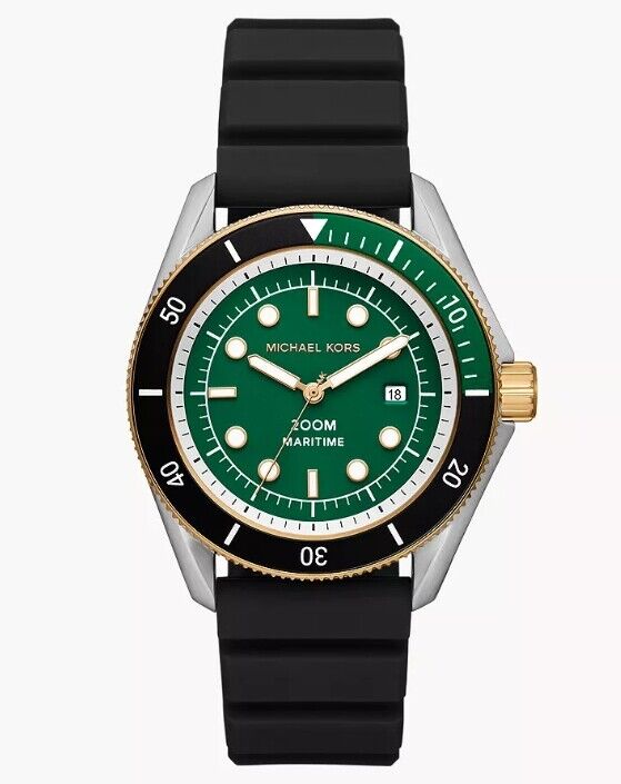 Michael Kors MK9158 Maritime Three-Hand Date Black Silicone Watch