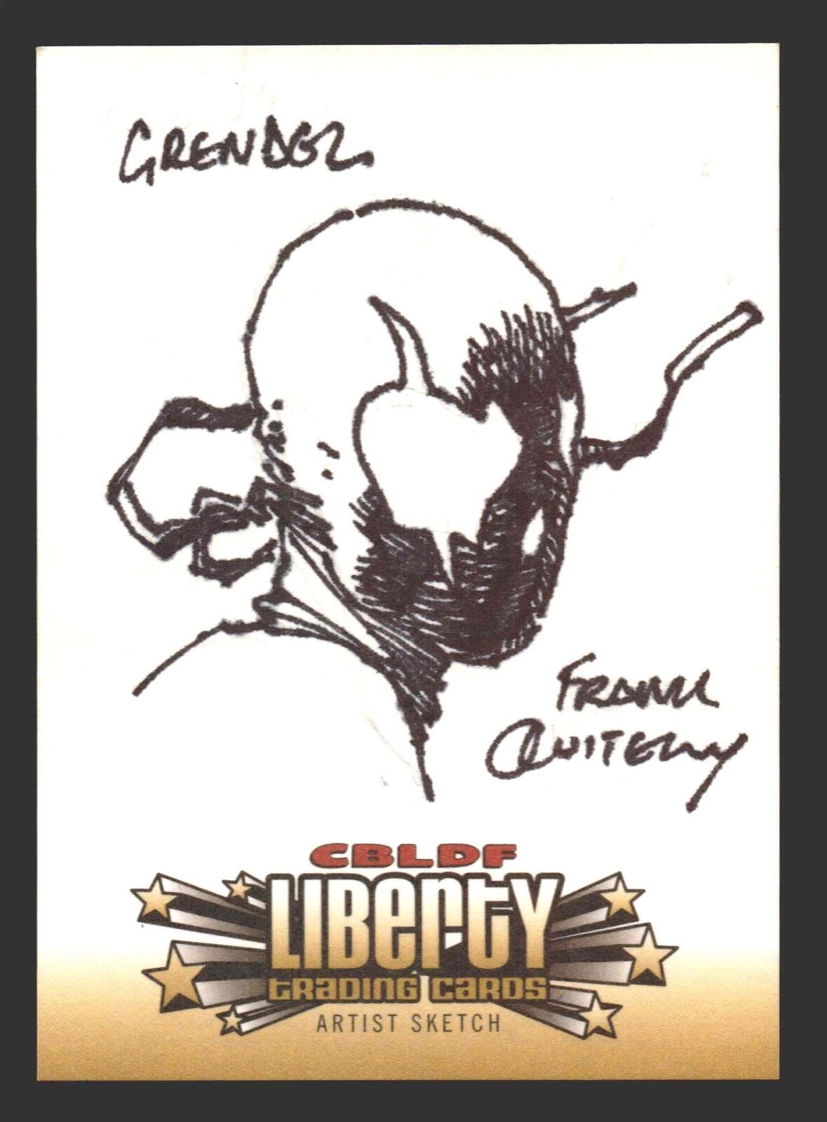 2011 Cryptozoic CBLDF Liberty Hand drawn Artist Sketch Card by Frank Quitely