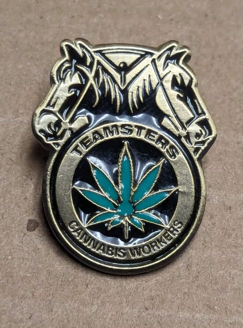 Cannabis Workers Teamsters Union Lapel Pin Marijuana Leaf J2