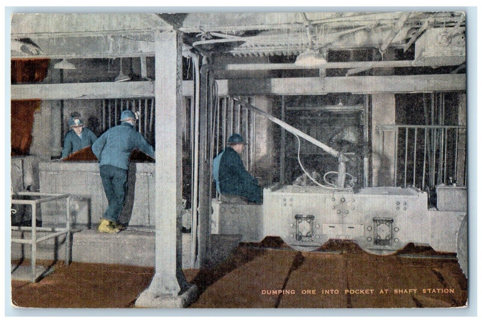 c1940 Dumping Ore Into Pocket Shaft Station Ghost Mining Camp Vintage Postcard