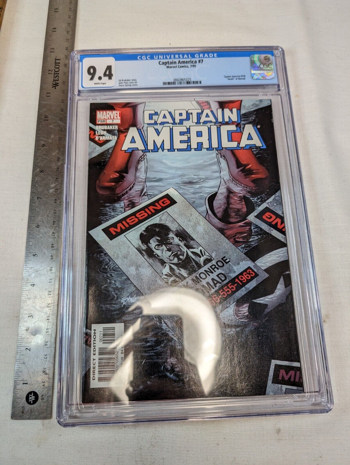 Captain America #7 Marvel Comics 2005 Winter Soldier - Graded 9.6 - 7/05