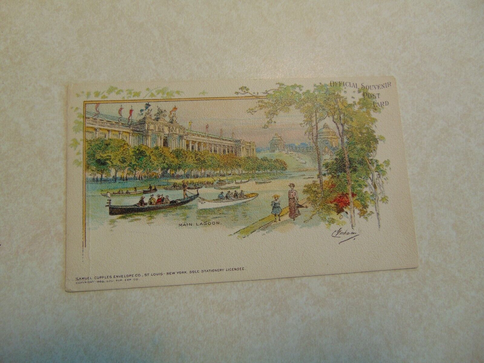 L1803 Postcard Official Souvenir St Louis Worlds Fair 1904 Main Lagoon