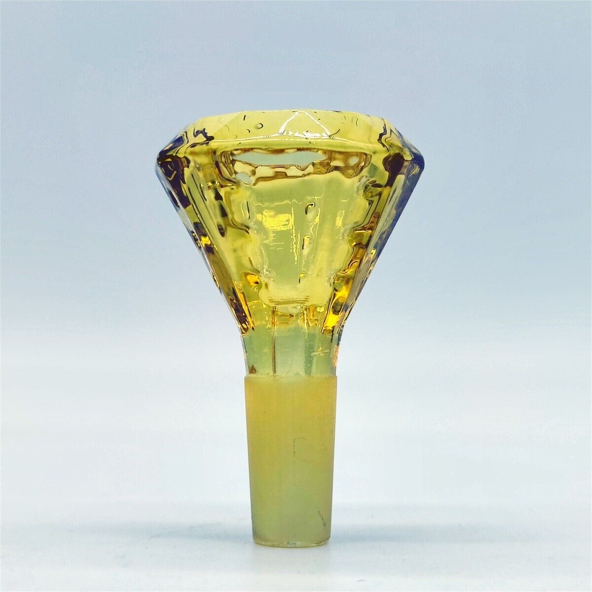 1 Pc Yellow Diamond Shape Glass Bowl Head Piece For Glass Bong 14mm