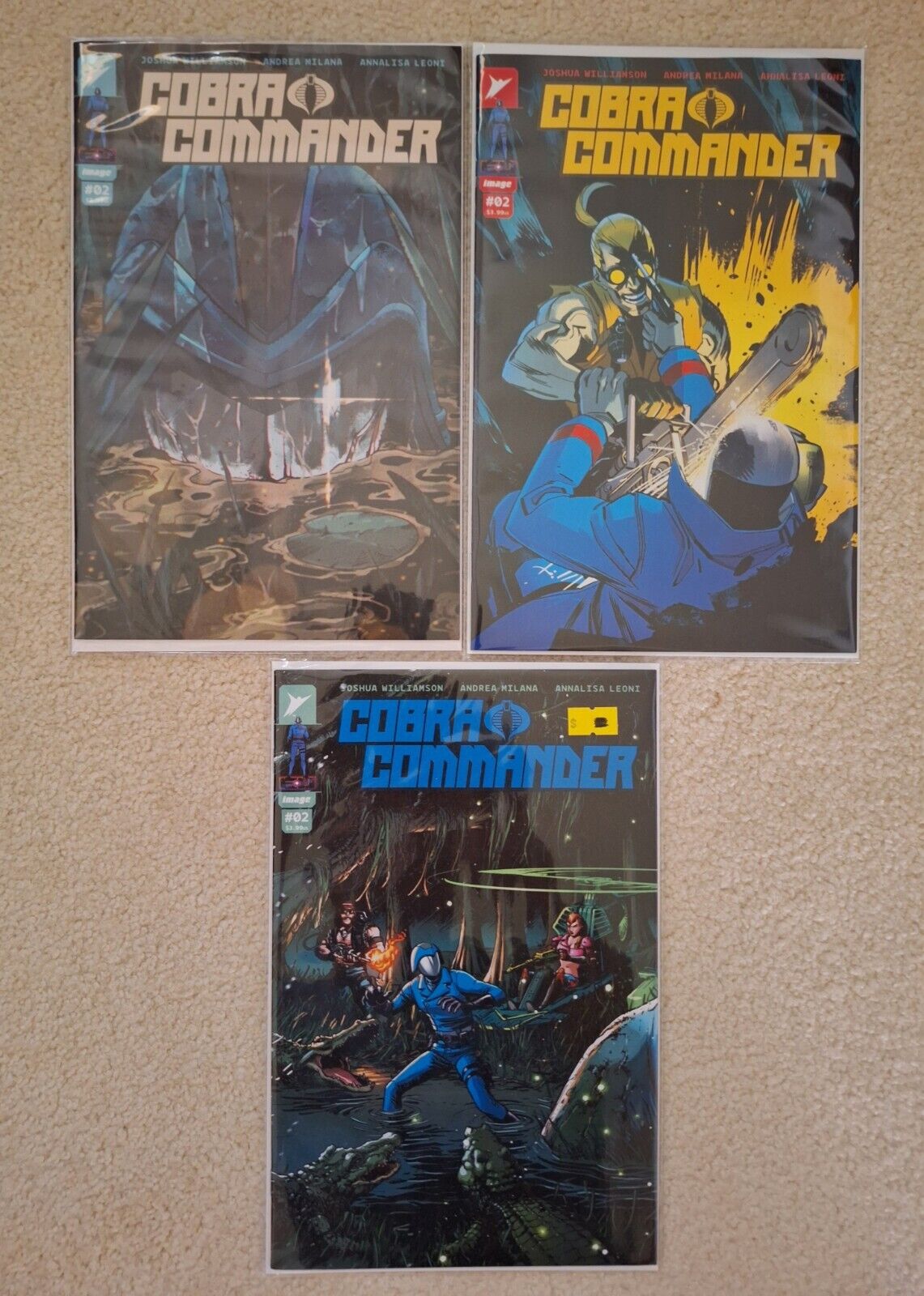 Cobra Commander #2 Image Skybound 2024 Variant Comic Book Lot of 3