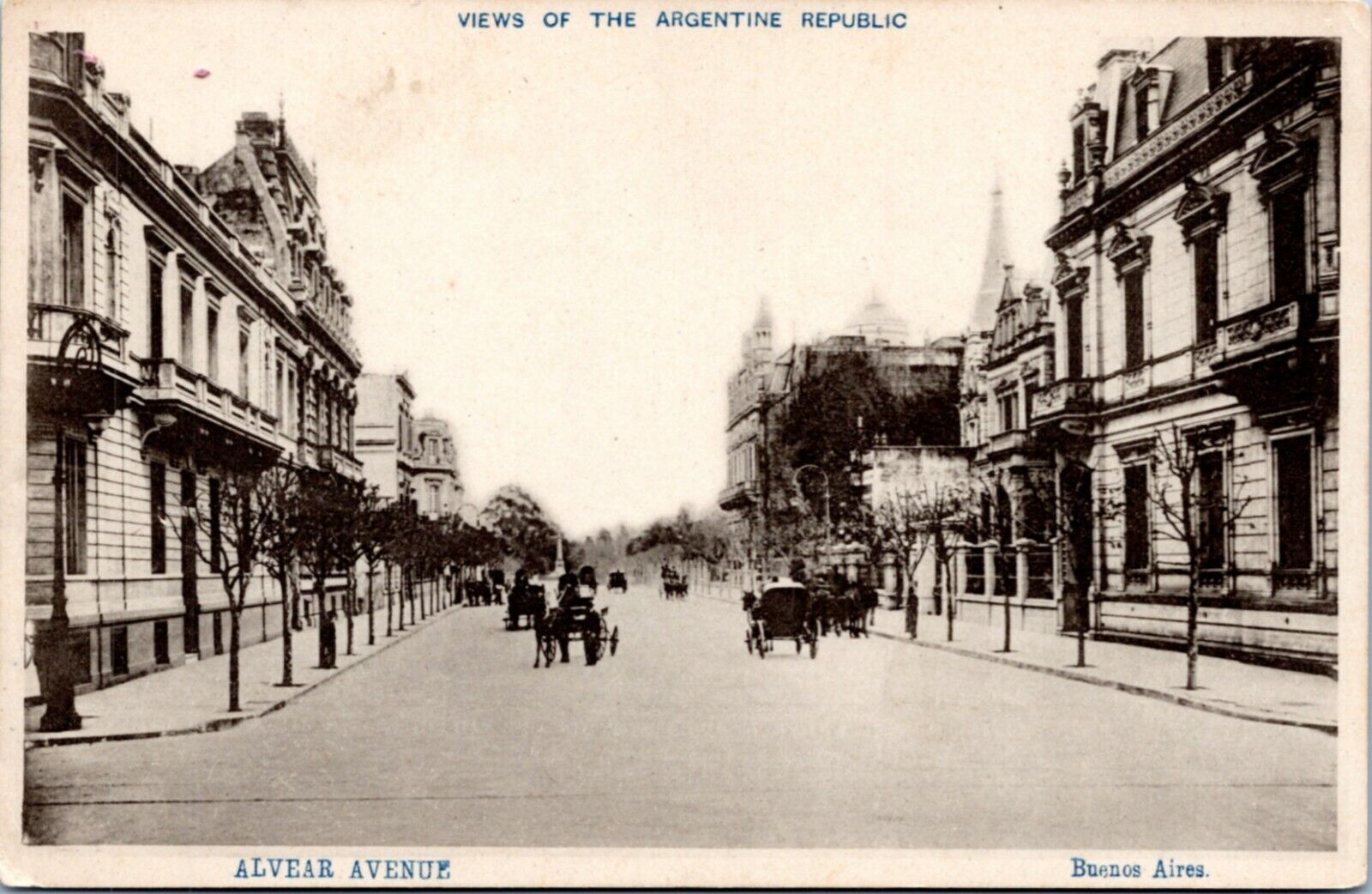 Postcard Argentina Buenos Aires Alvear Avenue