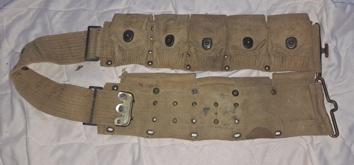 WWI US Army Mills  M1910 M1917 Cartridge Belt 1903 30-06 Ammo Belt 1918