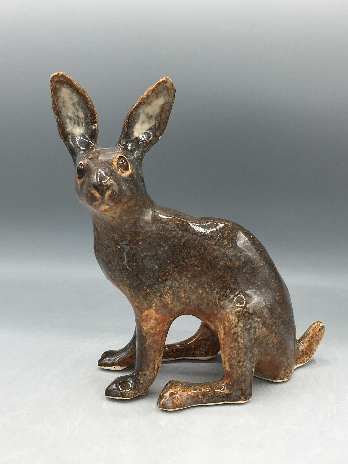 New Winstanley Brown Hare Size 2 Glass Eyes Signed .