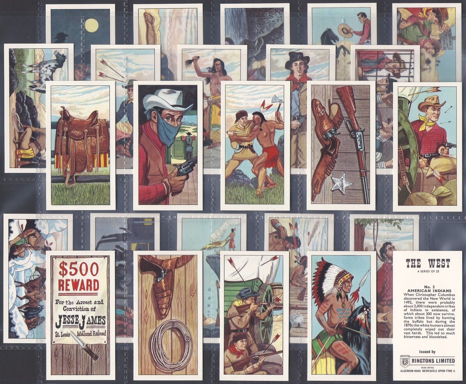 RINGTONS (TEA)-FULL SET- THE WEST 1968 (25 CARDS) EXCELLENT+++