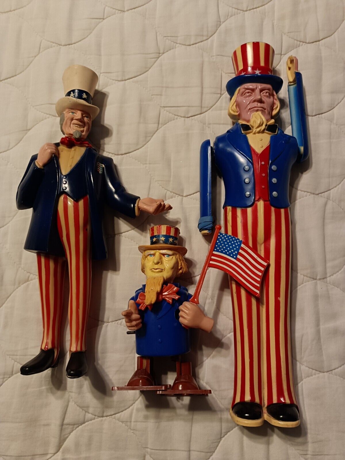 Vintage Plastic Uncle Sam Bank & 2 Others/Lot Of 3