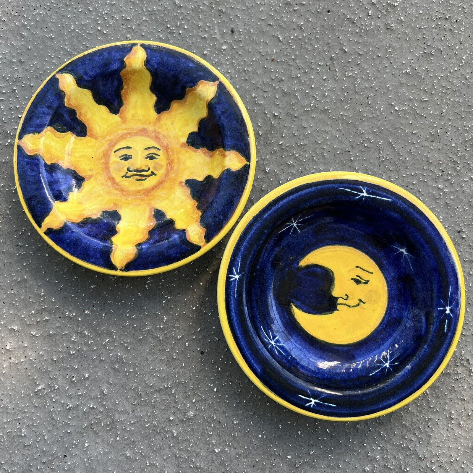 Firenze Pottery Italy Celestial Sun Moon Decorative Wall Plates Astrological 5\
