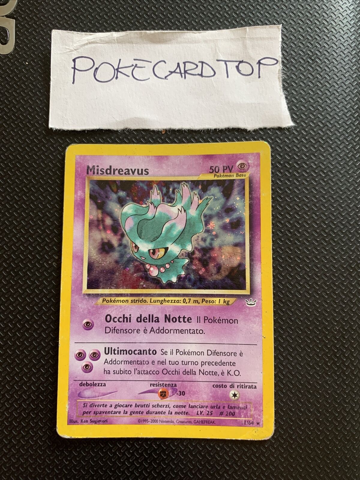 Pokemon Card Misdreavus 11/64 - Neo Revelation - Swirl-Ita-Holo-Exc