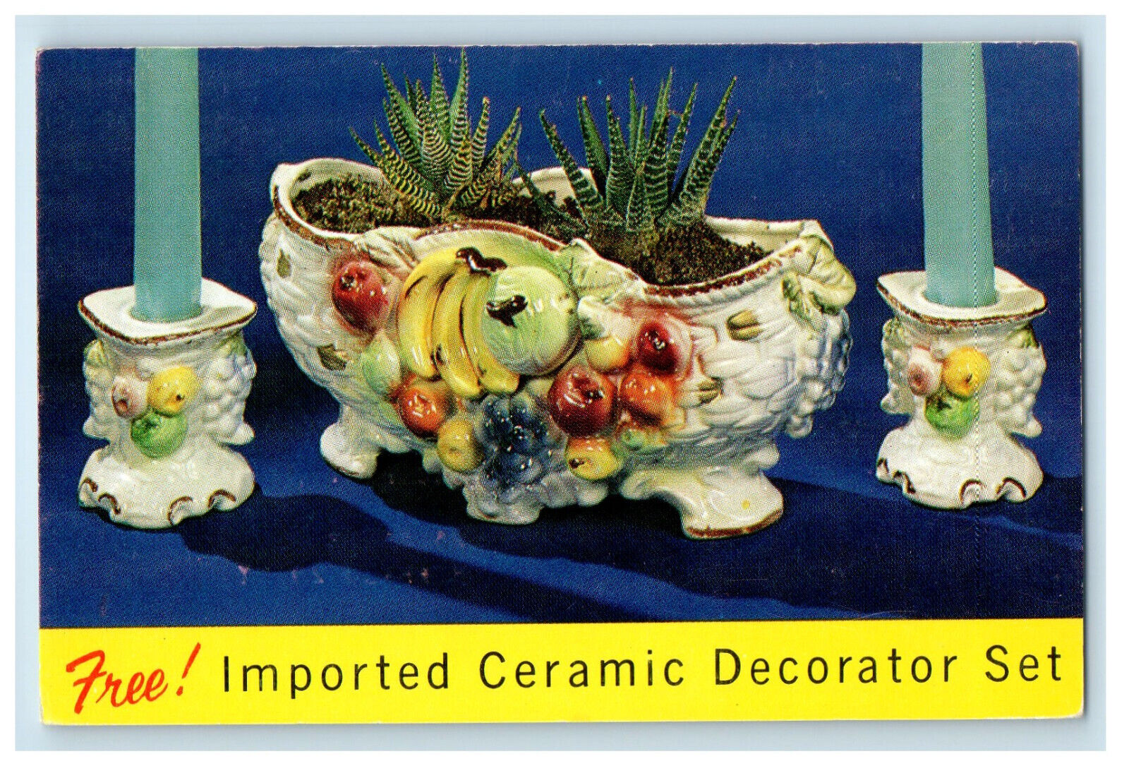 c1950's Free Imported Ceramic Decorator Set Kay Jewelers Buffalo NY Postcard