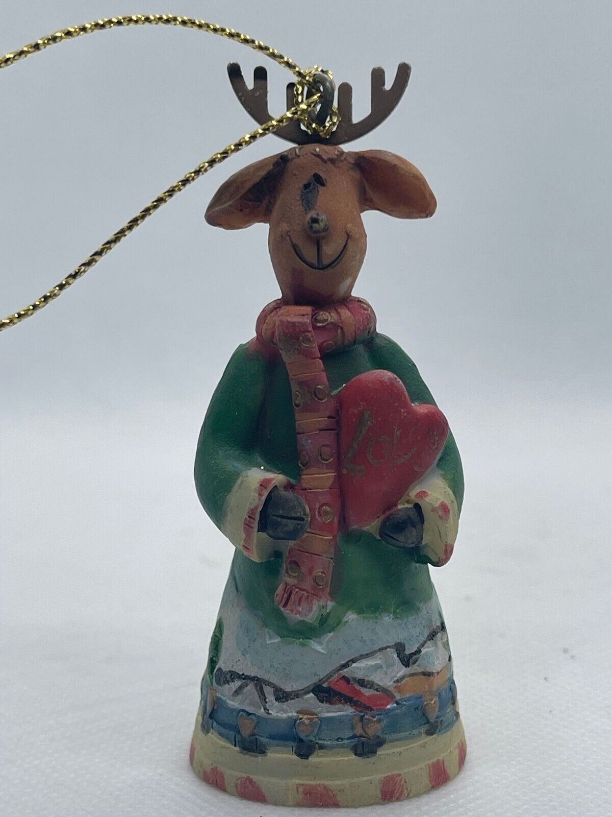 Love Reindeer Holding a heart Ornament
