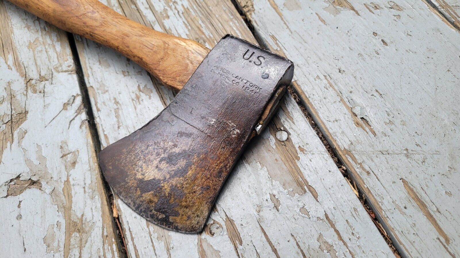 American Fork And Hoe Co 1945 Stamped US Military Hatchet