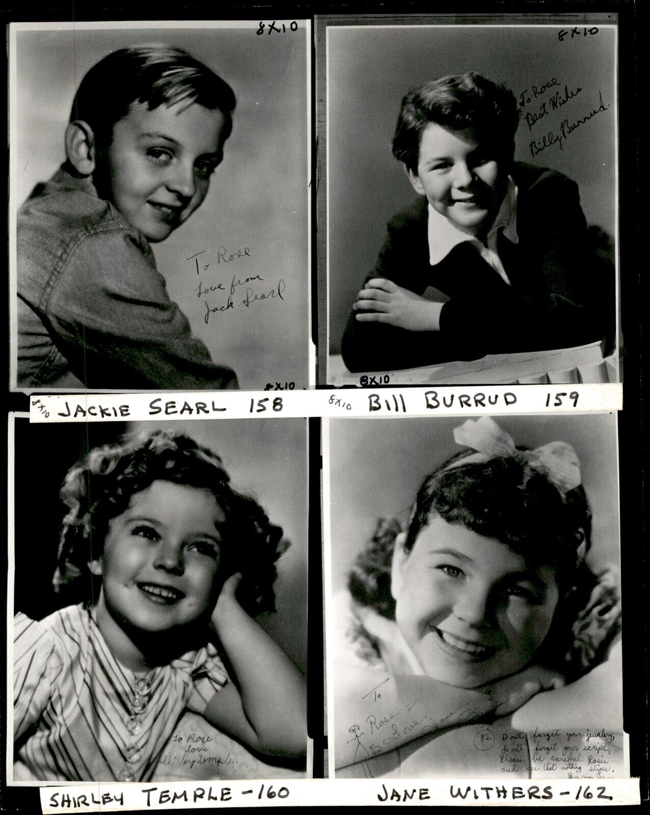 LD328 2nd Gen ContactSheet Photo JACKIE SEARL BILL BURRUD SHIRLEY TEMPLE WITHERS