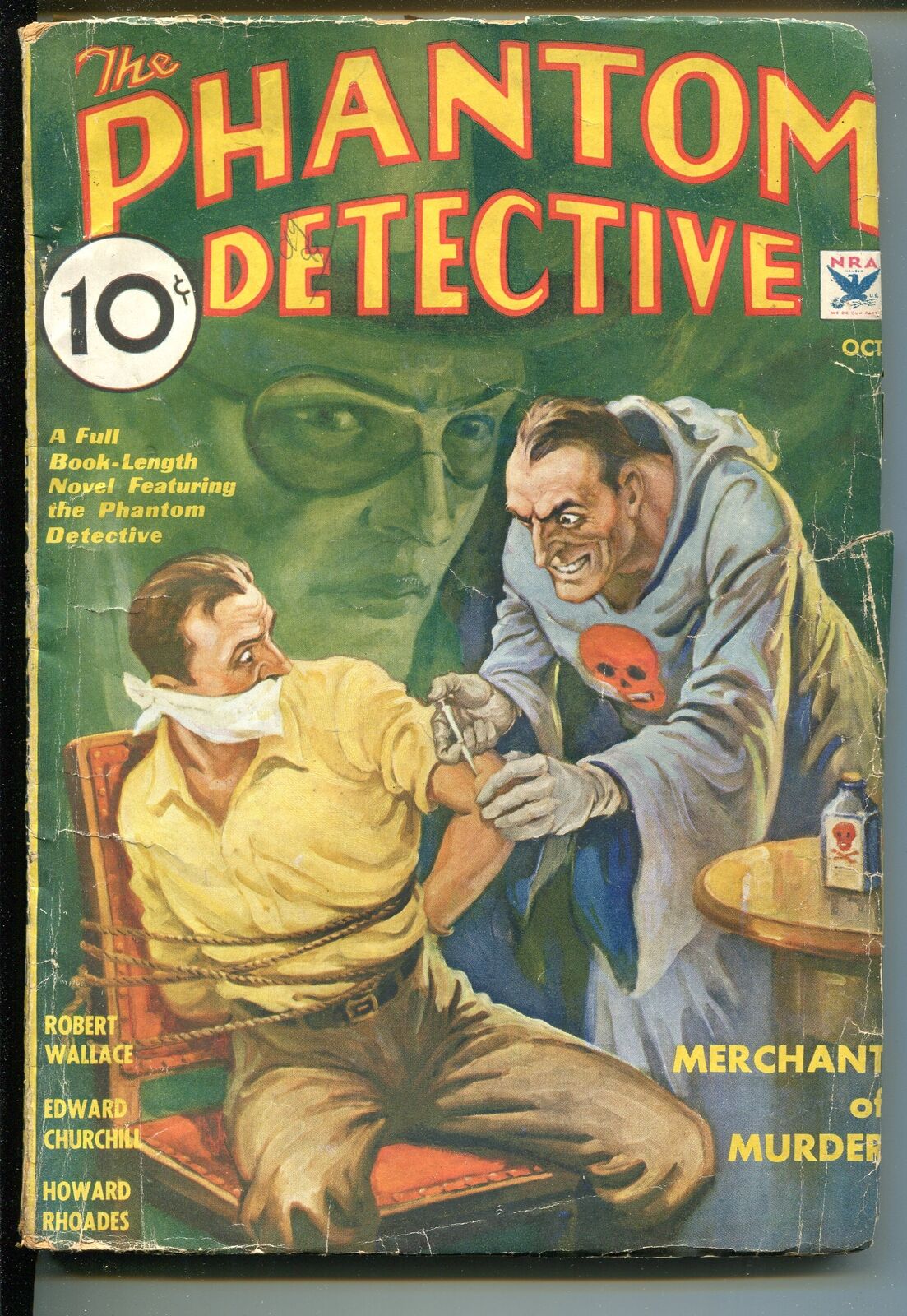 Phantom Detective--October 1934--Pulp Magazine--Thrilling--VG-