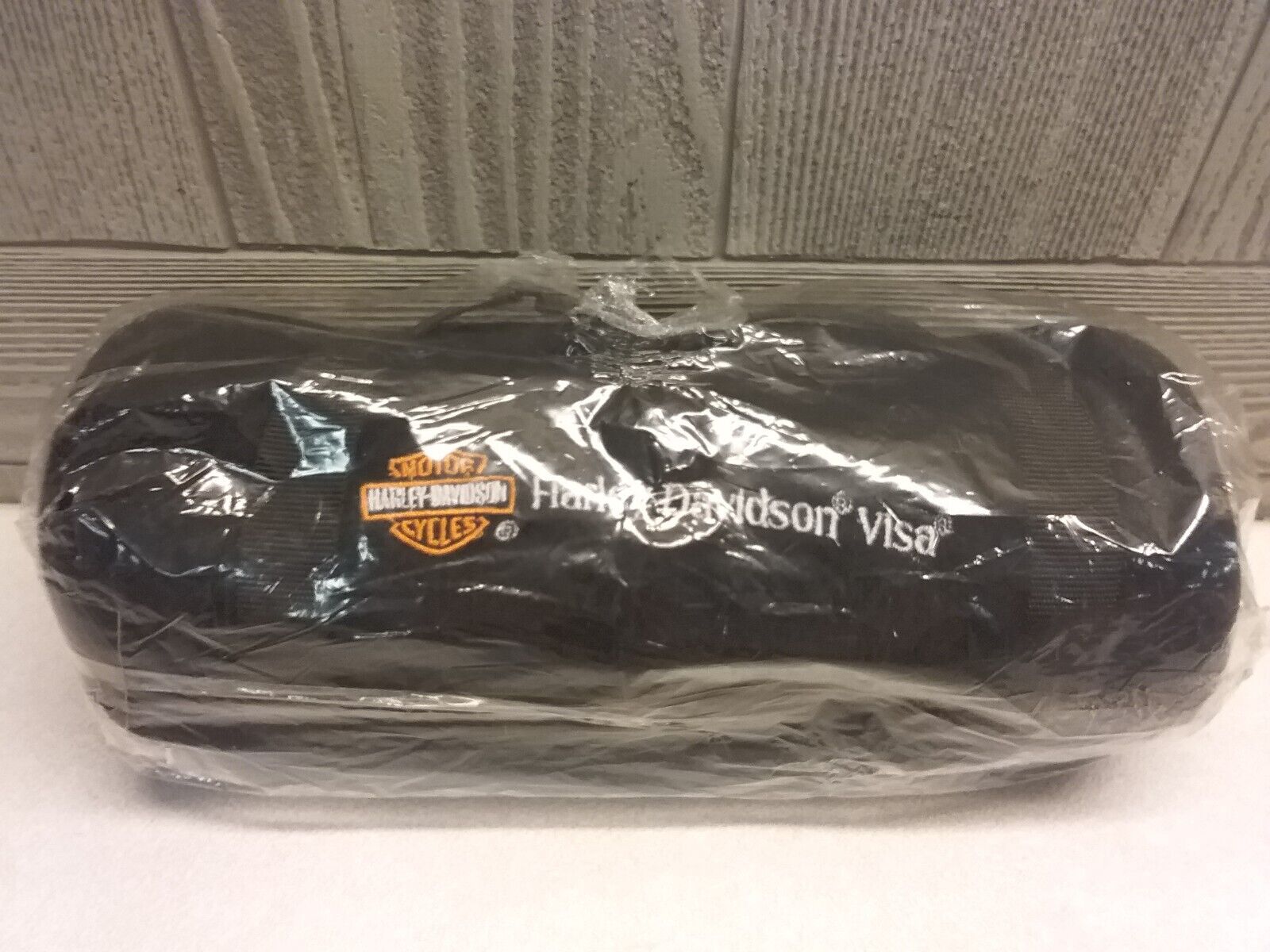 Harley Davidson Visa Fleece Blanket Throw Pillow Roll New Original Wrap Black