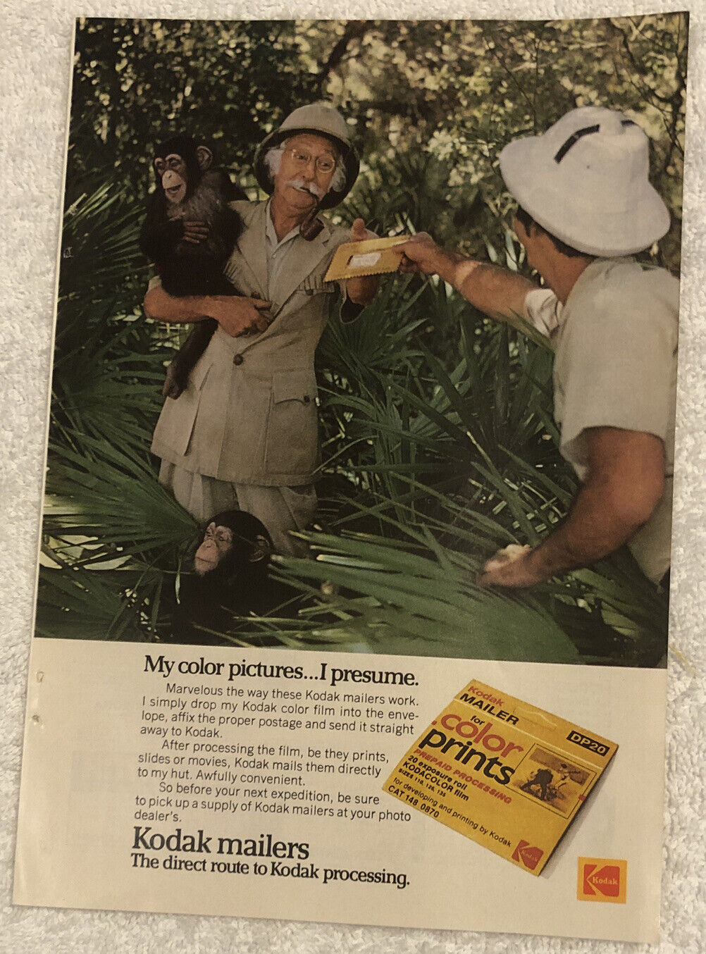 Vintage 1975 Kodak Film Mailers Print Ad - Full Page Advertisement I Presume