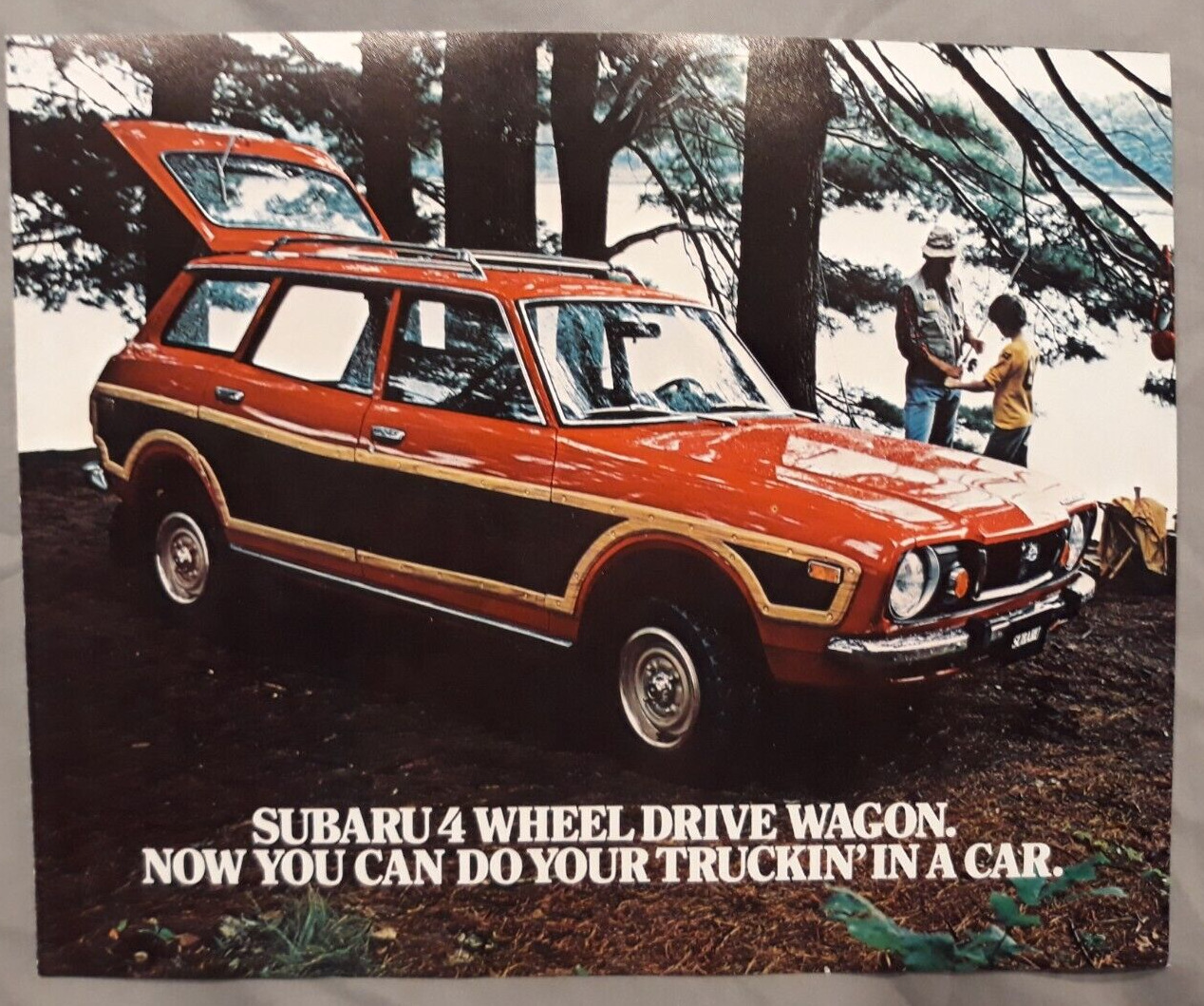 1977 SUBARU 4 WHEEL DRIVE WAGON WOODY DEALER SALES BROCHURE US SKI TEAM