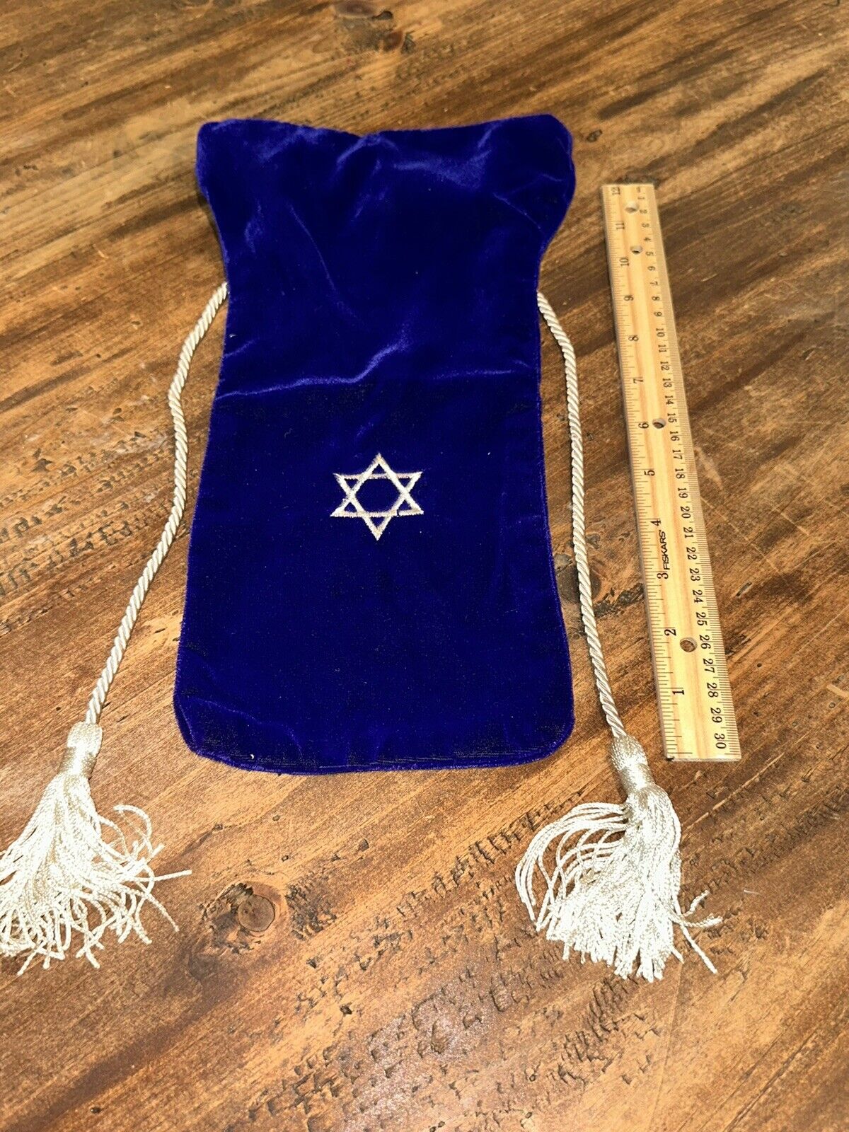 Blue Velvet Bag with Star of David - Jewish Judaica