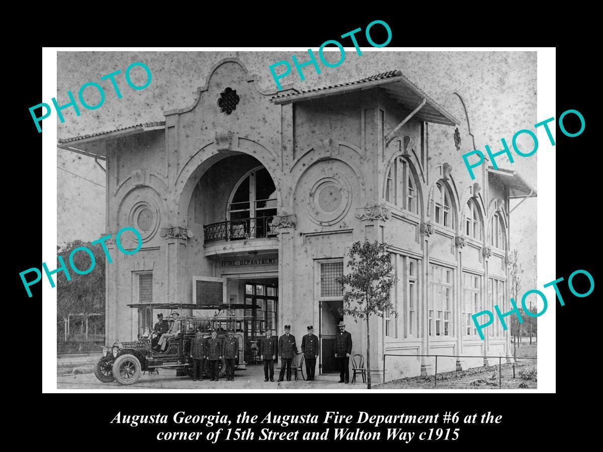 OLD LARGE HISTORIC PHOTO AUGUSTA GEORGIA VIEW OF THE FIRE DEPARTMENT c1915