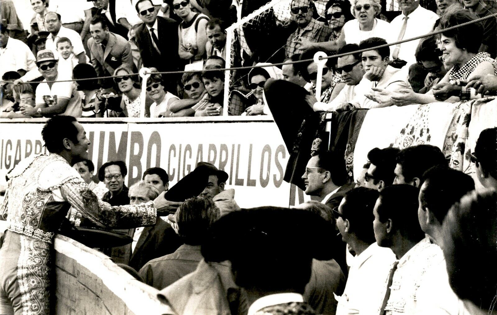 GA134 1966 Original Photo CHINESE MATADOR Wong Honoring Guest at Bullfight Scene