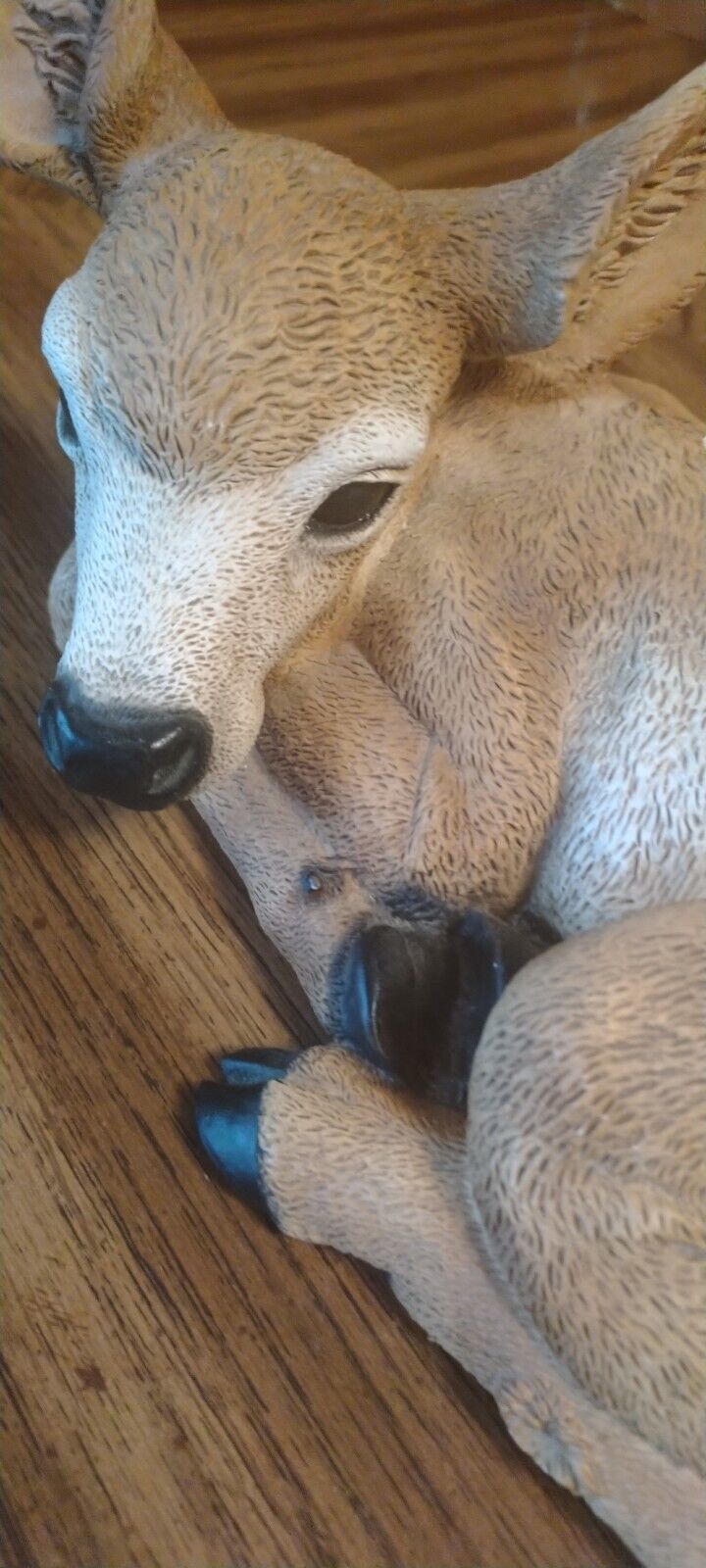Vintage Resting Deer Figurine Lifelike Resin Fawn