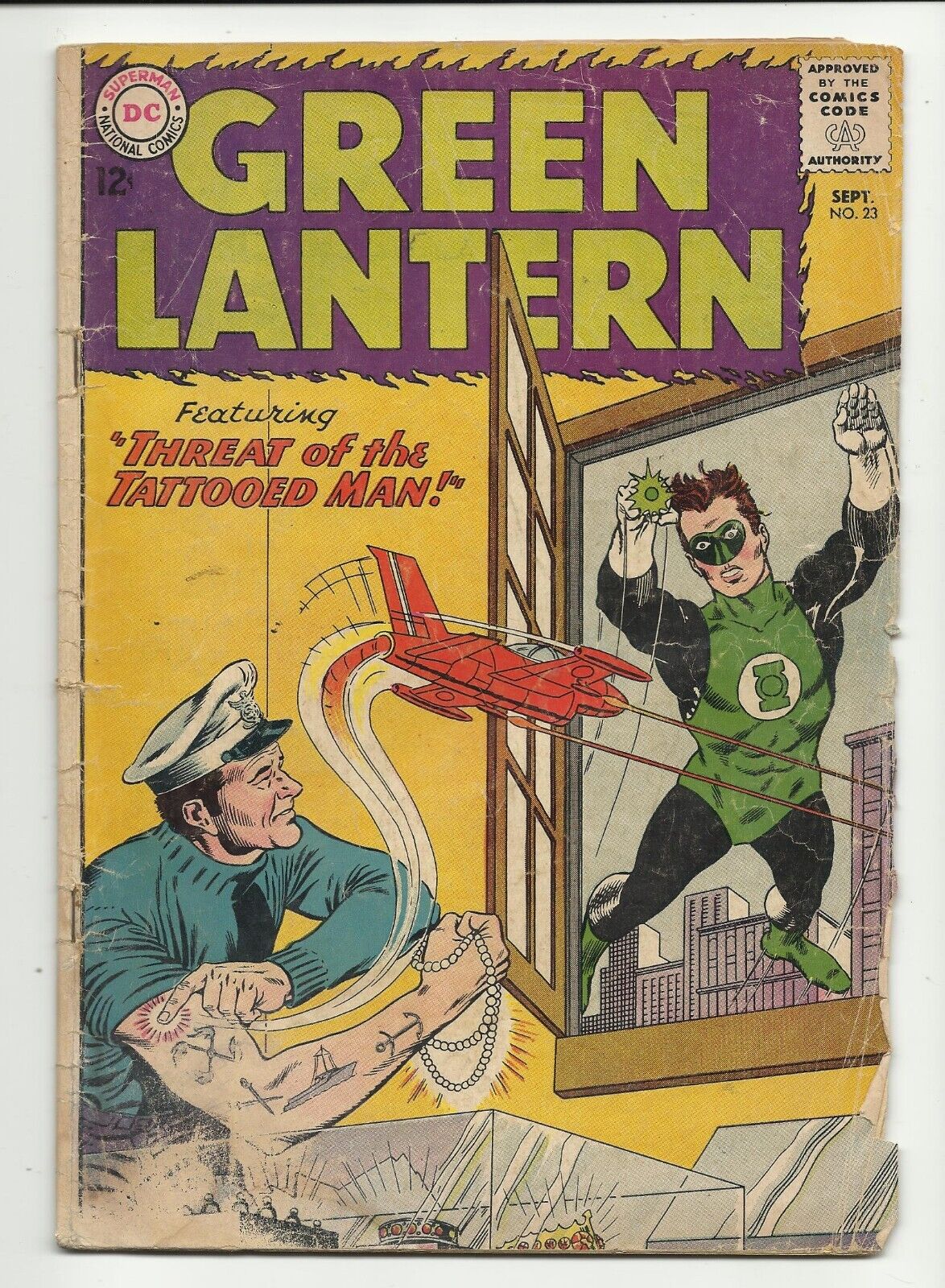 Green Lantern #23 - 1st appearance of Tattooed Man - DC Silver Age - GD 2.0