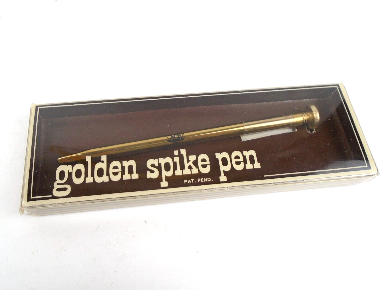 Vintage Golden Spike Ink Pen w/Box Promotional Ace Hardware Campbellsville KY.