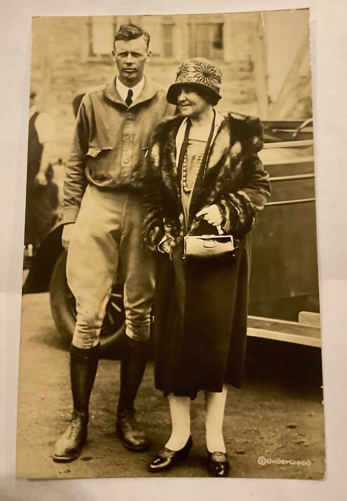 Charles Lindberg and His Mother Photo - January 1, 1927