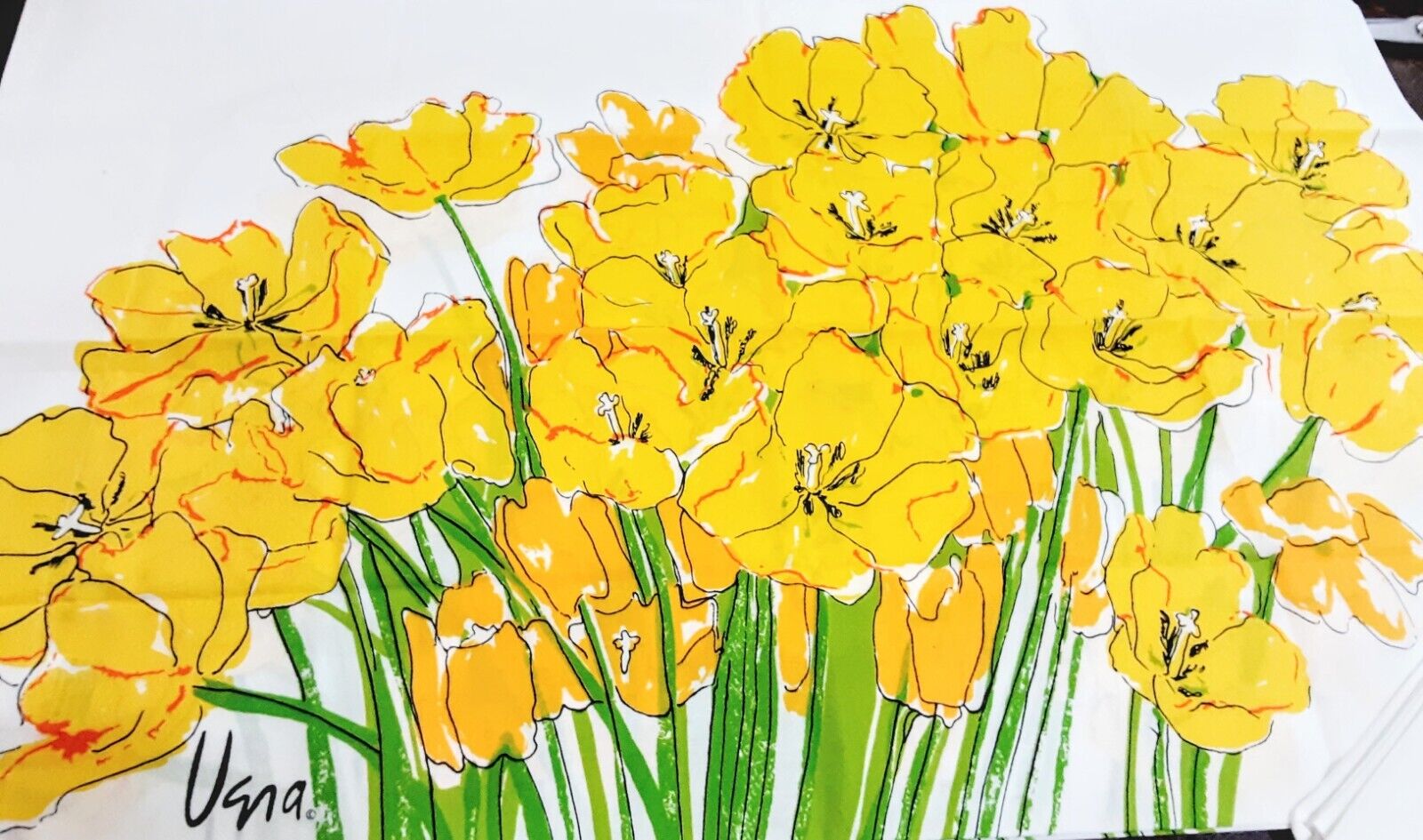 Vgt VERA For Burlington 2 Standard Pillow Cases Yellow Daffodils Springtime NOS