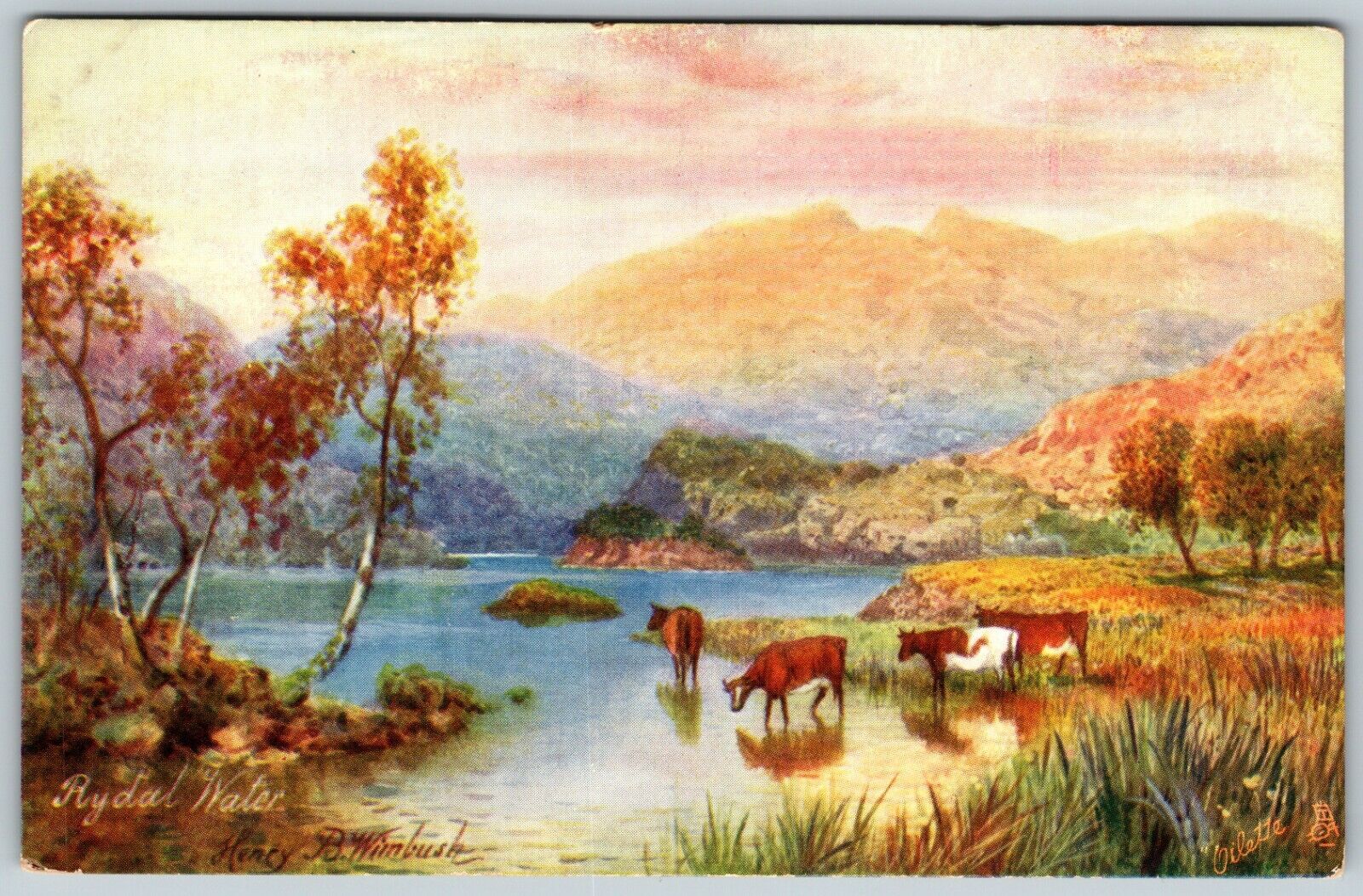Rydal Water, Picturesque English Lakes, Tucks Oilette  - Postcard