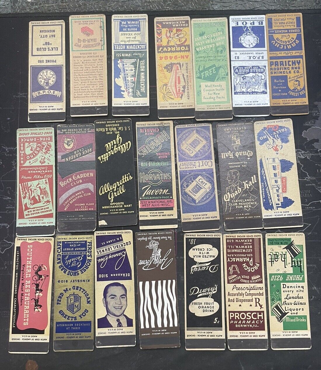 Chicago Unused Matchbook Covers Vintage Early 1900s Lot Of 83 Unstruck