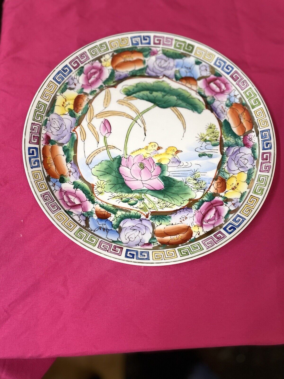 Vintage Chinese Plate, Gorgeous Bright Colors with Great detail