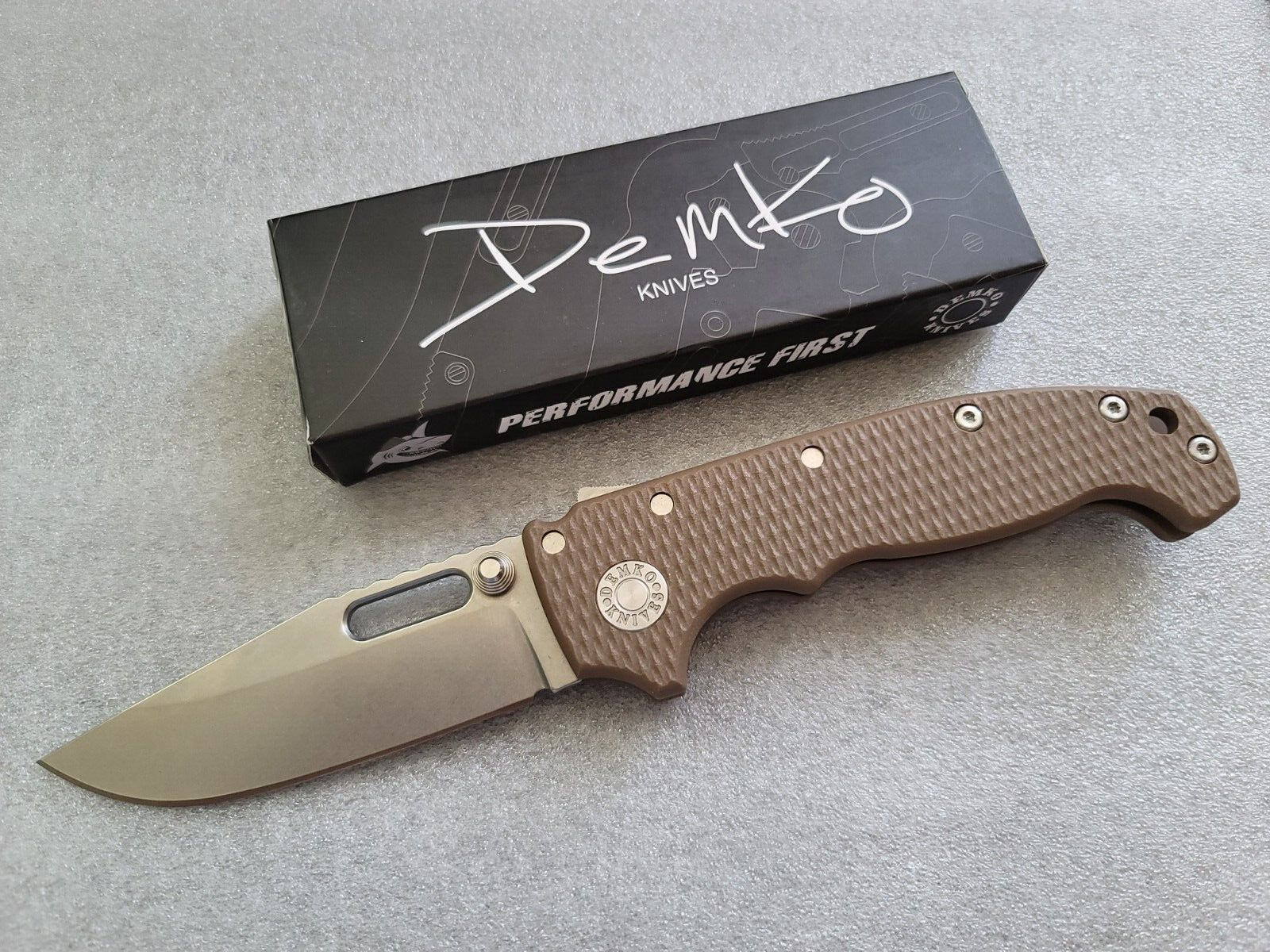Andrew Demko Custom MG AD20S Slotted Clip Point, Earth G10, Free Deep Carry Clip