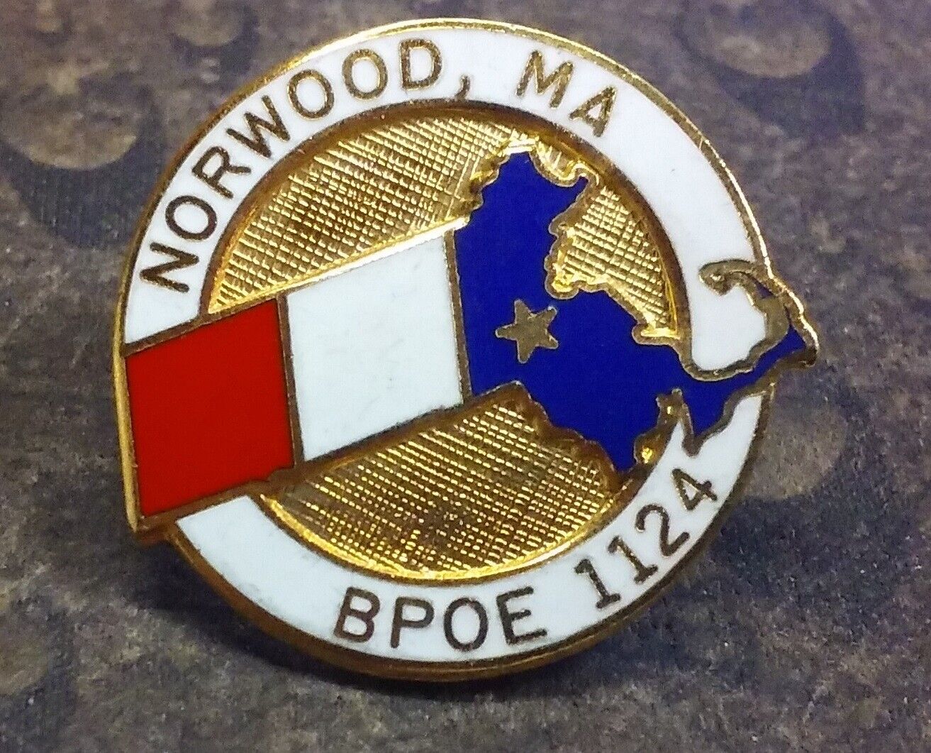 Norwood Massachusetts BPOE Elks Lodge 1124 pin badge