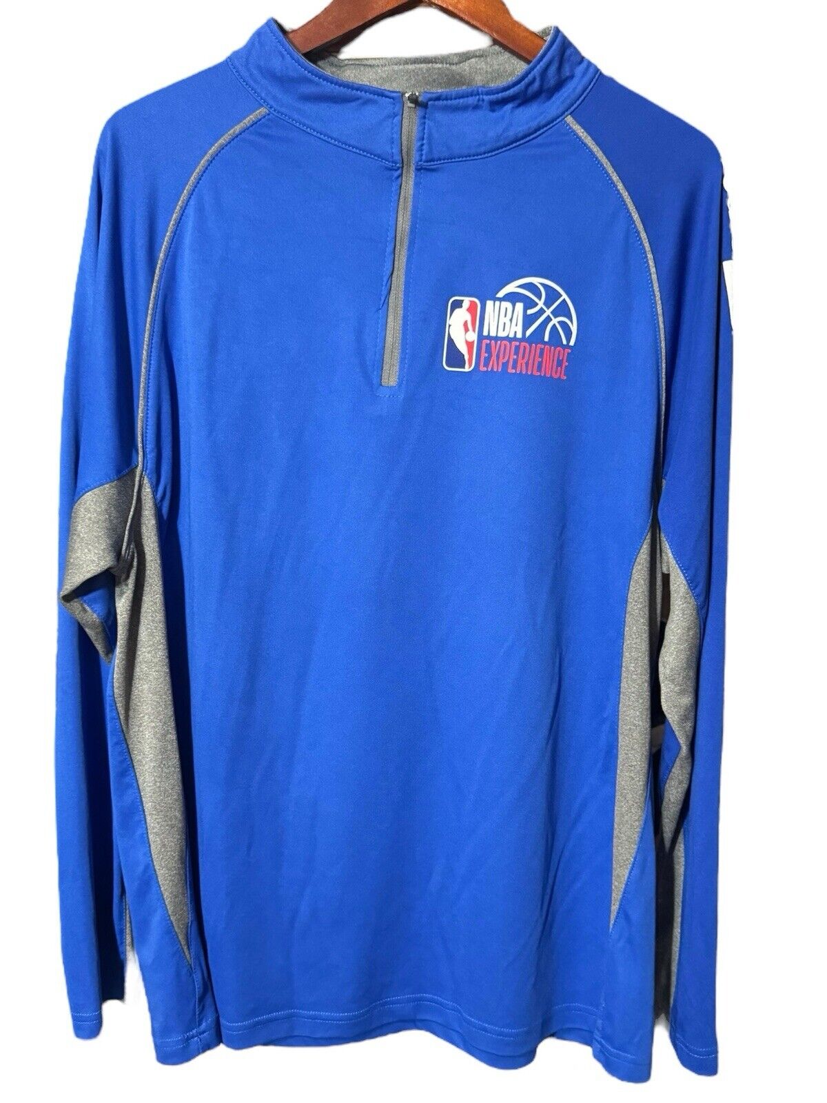 New Era NBA Walt Disney  1/4 Zip Men\'s XL Shirt Top Jacket Royal Blue And Gray
