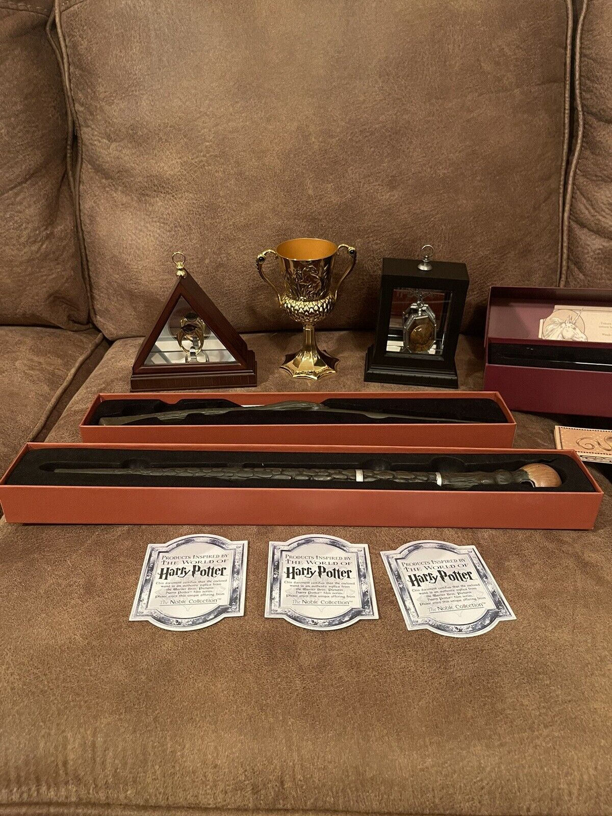 The Noble Collection: Horcrux Collection, Locket, Ring, Goblet, + 3 Wands WB HP