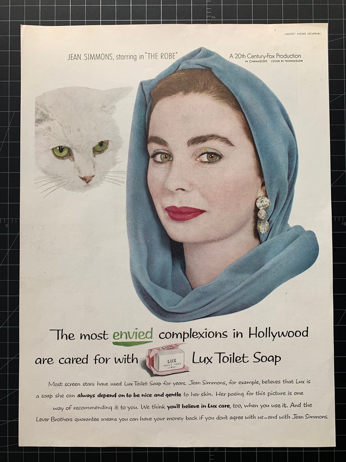 Vintage 1953 Lux Soap Print Ad - Jean Simmons