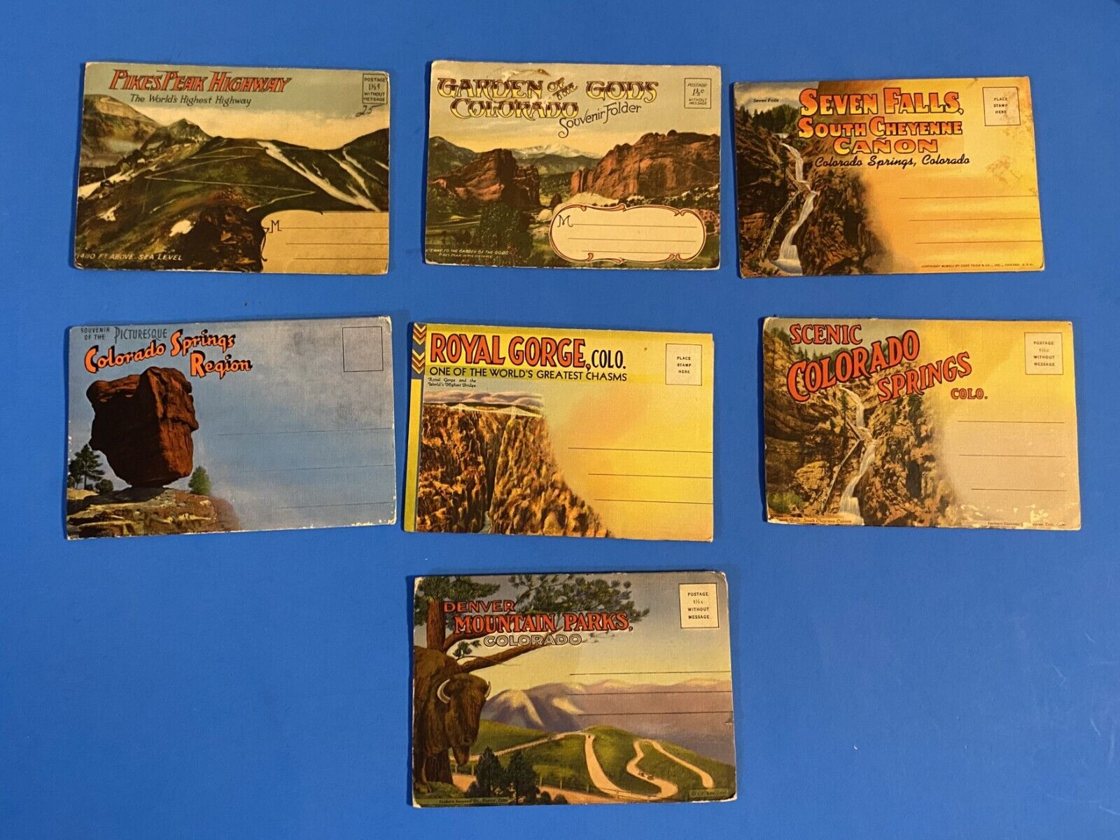 Various Colorado Postcard Lot/ 24 items/ 10 folders, 12 individual cards