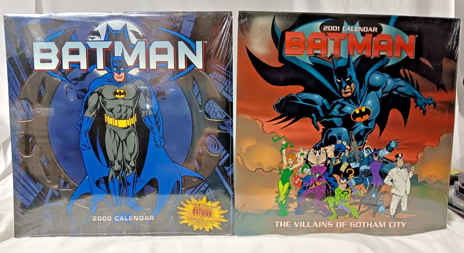 2 Calendars 2000 Batman Detective & 2001 Batman Villains Comics New unopened
