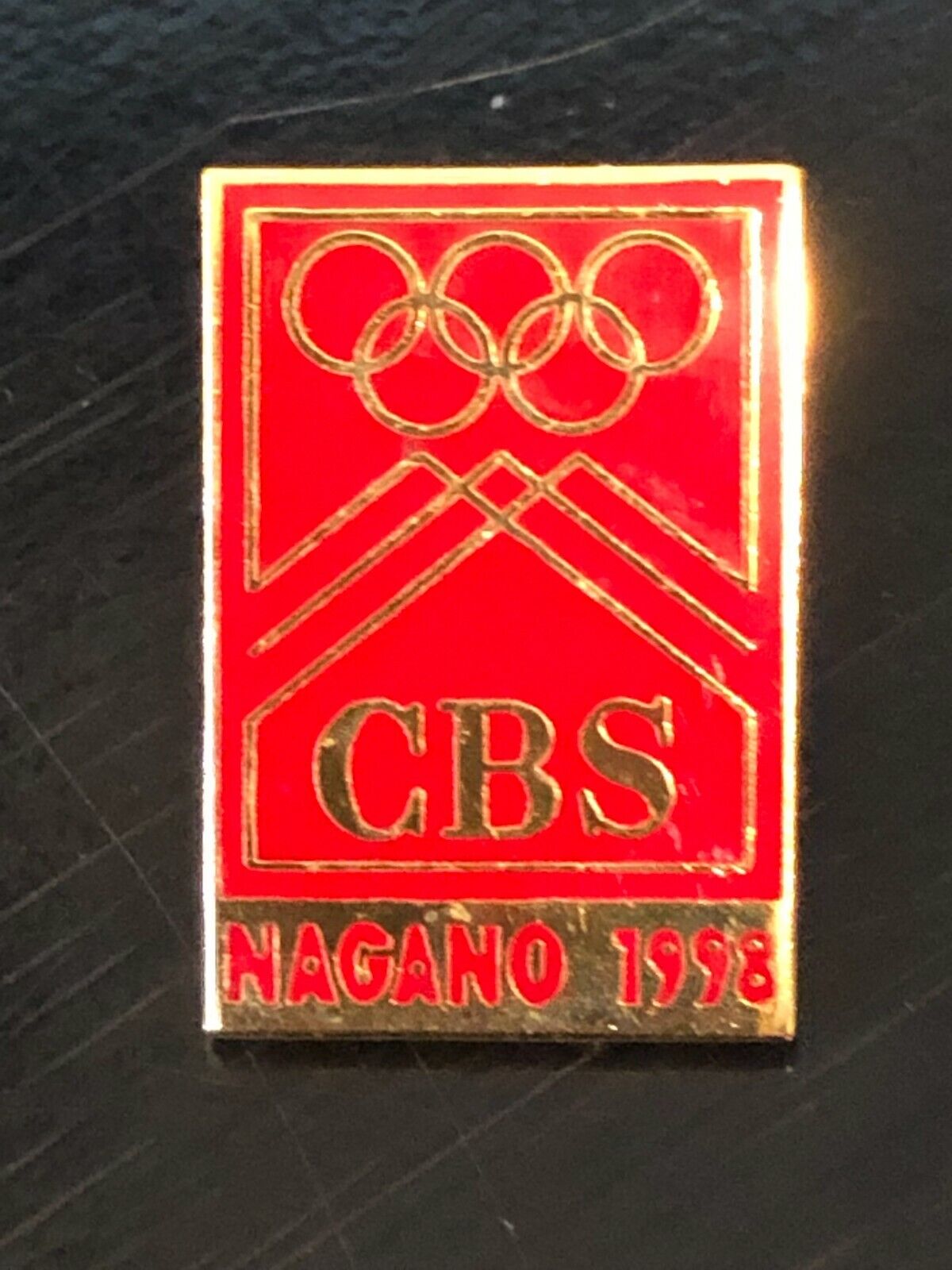 Vintage Collectible Olympics CBS Nagano 98 Metal Pin Back Lapel Pin Hat Pin