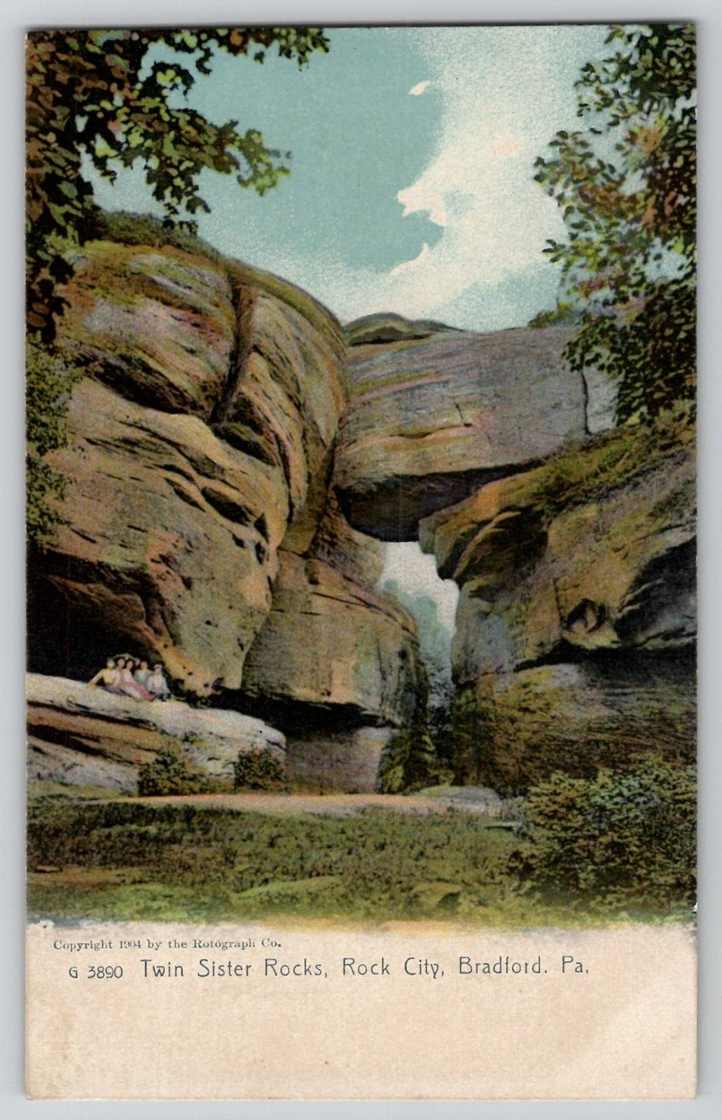 Twin Sister Rocks Rock City Bradford PA Pennsylvania Rotograph UDB Postcard 1904