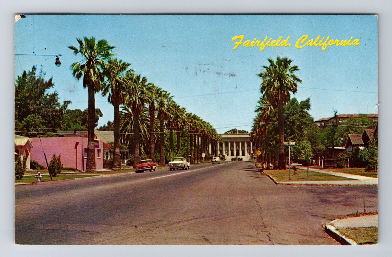 Fairfield CA-California, Main Street of Town, Antique Vintage c1968 Postcard