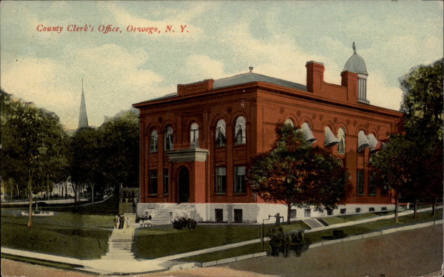 County Clerk's Office Oswego New York ~ c1910 vintage postcard