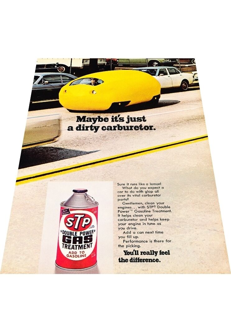1972 STP Gas Treatment Carburetor  -  Vintage Advertisement Car Print Ad J416