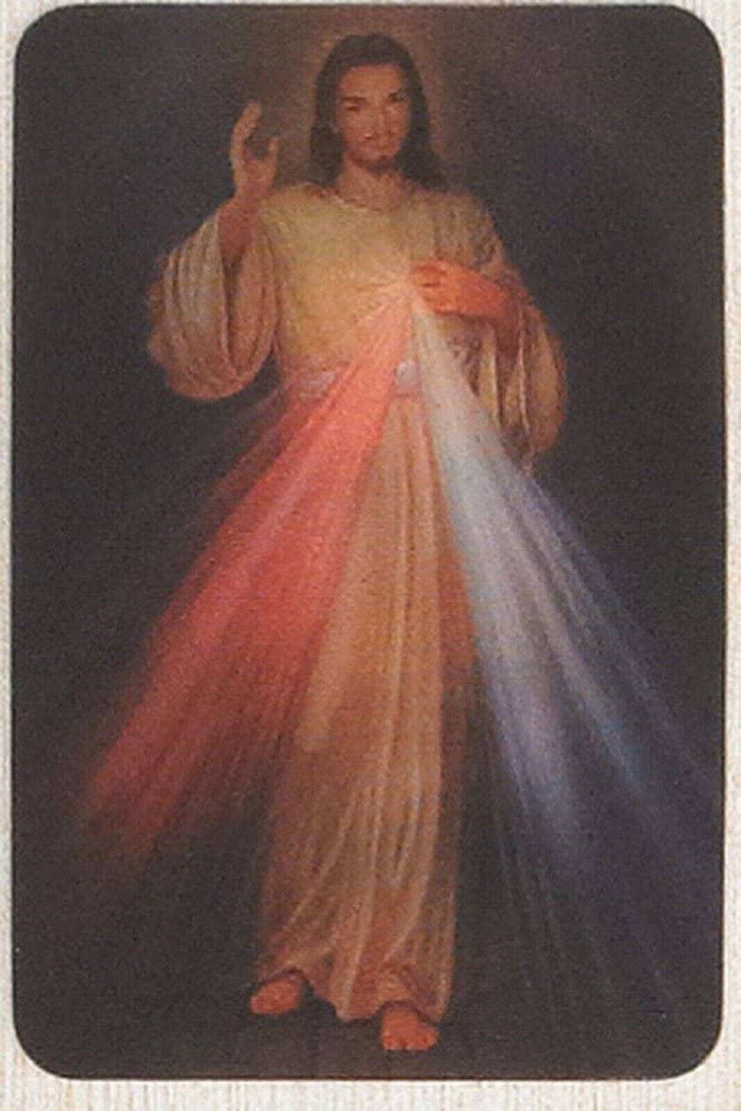 Jesus/Divine Mercy 3d Holographic Prayer Card Pocket Wallet Card