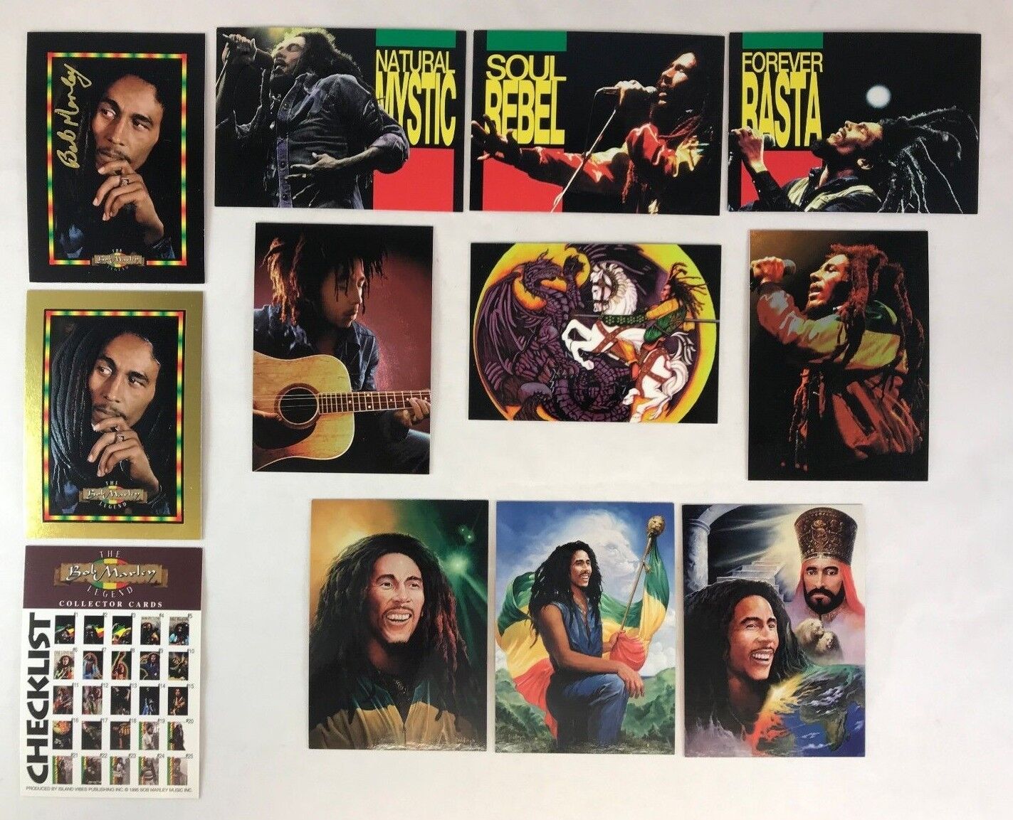 THE BOB MARLEY LEGEND 1995 Island Vibes All 12 CHASE CARD SETS w/ GOLD & more