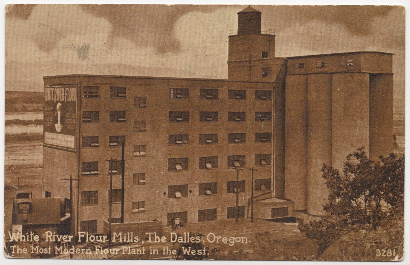 White River Flour Mills The Dalles, Oregon Unposted c1910s Lithograph Postcard