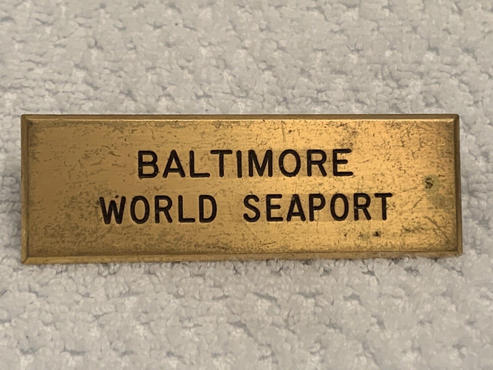 Antique Baltimore World Sea Port ID Seaport Brass Shipping Cargo Ship